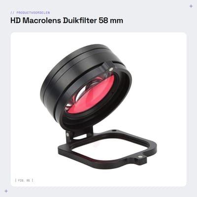 Dailygoods - HD Macrolens - Duikfilter - 58 mm Adapterring - Rood-paars - Macrofotografie - Geschikt voor onderwaterfotografie - Kleurcorrectie