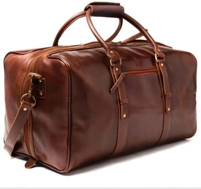 Cargro – 100% Lederen Weekendtas - Handgemaakt - Unisex - Reistas - Sporttas - Duffel bag - 100% Luxe Top-Grain Leer – Weekender 05 Bruin