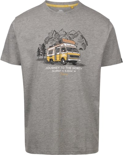Trespass T-Shirt Tokso Casual Printed Tshirt Grey Marl-S