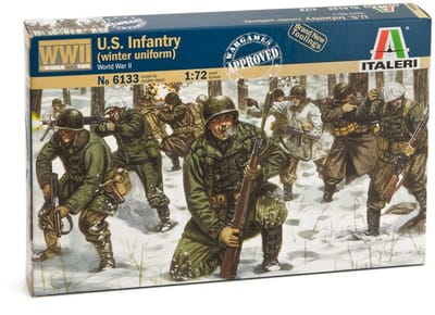 Italeri Modelbouwpakket Diorama - 6133 U.S. Infantry in Winter Uniform - Amerikaanse Soldaten WWII - 36 Figuren Plastic - 1:72 - Modelbouw
