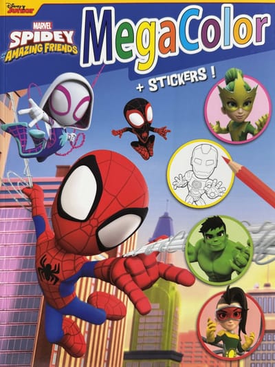 Spidey and his amazing friends - Megacolor - kleurboek - 125 kleurplaten en 1 stickervel met +/- 25 stickers - superhelden