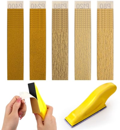 Set van 50 Stukken Micro Schuurpapier, 80 tot 400 Korrel, 9.5 x 3.5 cm, Voor Houtbewerking en Metaal Polijsten, Ideaal voor Gedetailleerd Schuren en Afwerking