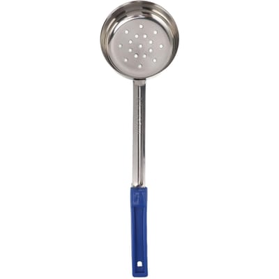 Cuillère à Sauce Pizza Polyvalente Acier Inoxydable de Qualité Alimentaire Cuillère à Étaler et à Mesurer pour Cuisine Blue 8oz (Holes Drain) gray