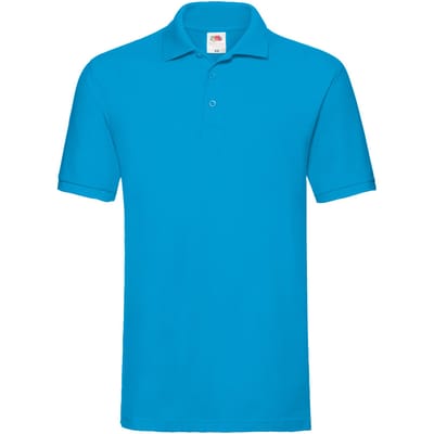 Fruit of the Loom Unisex Premium poloshirt voor volwassenen (Azuurblauw)