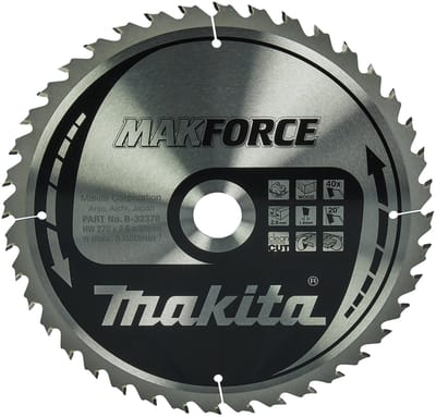 Makita B-32378 Cirkelzaagblad Hout | Makforce | 270 x 30 mm | 40-tands