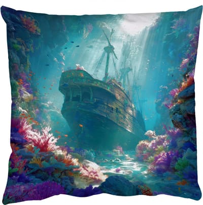 Sierkussens - Kussentjes Woonkamer - 50x50 cm - Schip - Hout - Koraalriffen - Zonlicht