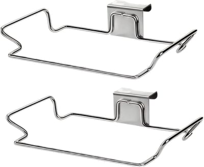 Roestvrijstalen Basis Prullenbak – Rechthoekige Metalen Prullenbak – Kastdeur Installatie – 2 Stuks – Keuken Prullenbak – Geen Stroom Vereist – Duurzaam en Praktisch Keukenaccessoire