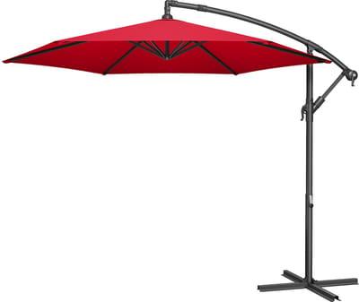 SONGMICS - Parasol - Zweefparasol 300 cm - UV-bescherming UPF 50+ - Met Standaard en Draaimechanisme