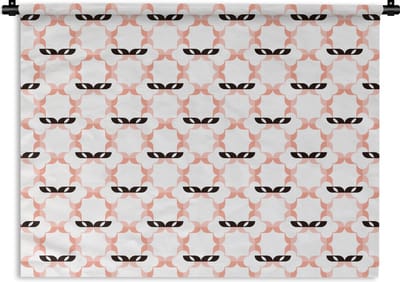 Wandkleed - Wanddoek - Carnaval - Patronen - Maskers - 120x90 cm - Wandtapijt