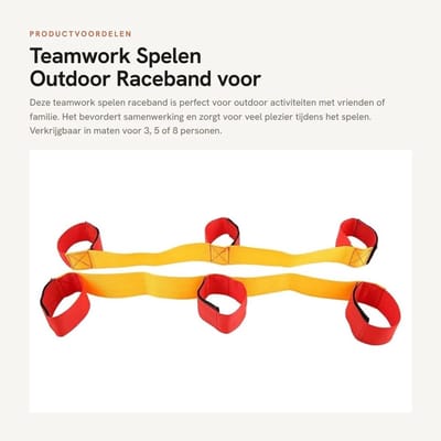 Dailygoods- Teamspel Geweven Doek - 3/5/8 Persoon Outdoor Spel - Walkerband - Legged Raceband - Antislip - Versterkt Teambewustzijn - Teamrace