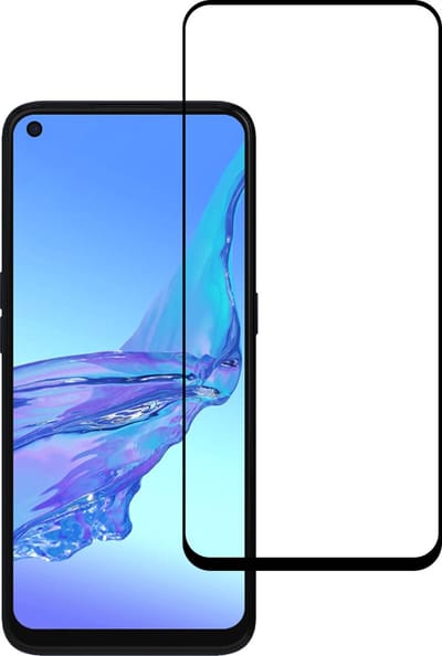 Smartphonica Screenprotector Geschikt voor Oppo A53s - Full Cover Tempered Glass - Gehard glas Geschikt voor Oppo A53s geschikt voor Oppo A53s