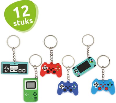 Isa's Friends® - Uitdeelcadeautjes Sleutelhangers Games - 12 stuks - Traktatie