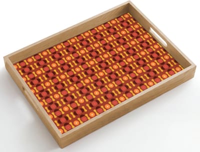 Dienblad hout 50x35 cm - Schootdienblad - Retro - Disco - Hippie - Borrelplank rechthoek - Plateau dienbladen