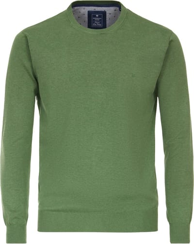 Redmond heren trui katoen - O-hals - groen (middeldik)