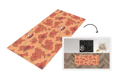Keukenloper - Loper keuken - Piraat - Kaart - Patronen - Kinderen - 120x50 cm - Keukenloper vinyl