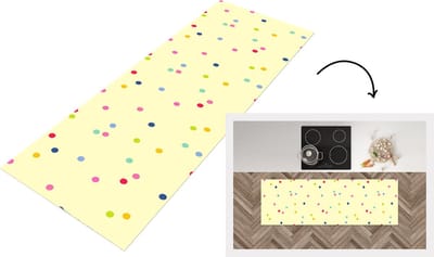Keukenloper - Loper keuken - Confetti - Patronen - Pastel - 150x50 cm - Keukenloper vinyl