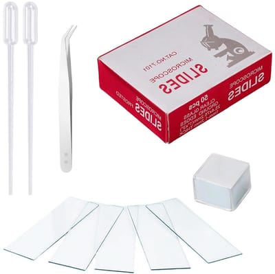 Microscoop Objectglaasjes Set - Dekglaasjes Preparaten - Laboratorium Observatie - Hoogwaardig Optisch Glas - 50 stuks objectglaasjes 100 dekglaasjes - Transparant