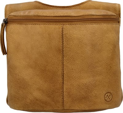 Hide & Stitches Paint Rock Crossbody Schoudertas - Ritsvakken - Leren Dames Tas - Okergeel