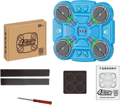Muziek Boksmachine - Fitness Bokser Apparaat - Reactiesnelheid Verhogen - Muziek Geïntegreerd - 30 x 26 cm - Blauw