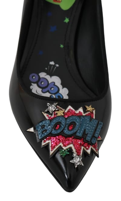 Dolce & Gabbana Vrouwen Zwart Leer BOOM Hakken Pompen Schoenen