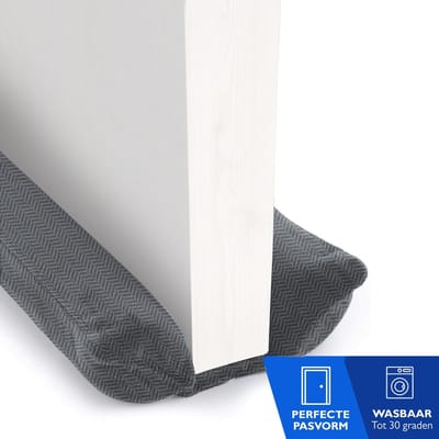 Dieux® - Tochtstrip - Grijs - Tochtstrips voor deuren - Tochtstopper - Tochtrol deur - Dubbelzijdig - Aanpasbaar - Tochthond - Tochtkussen - Tochtband - Duurzaam - Isolatie - Housewarming Cadeau