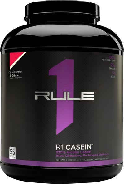 Rule1 R1 Casein Protein (4lbs) Strawberries & Crème - Eiwitten - Caseïne