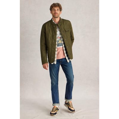 White Stuff Tenby Quilted Jacket Khaki Green Größe: L | Leichte Jacken Outlet | Herren | Braun