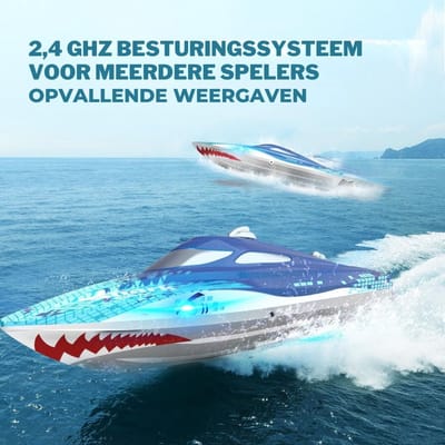 Bestuurbare Boot – Raceboot 20km/u – Groot Bereik – RC Boot – RC Voertuig – Nu Extra Snel - Blauw