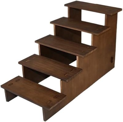 Sieradenrek Bruine vijflaagse armband display sieradenrek sieradenopslag houten ladder Sieraden Organisator