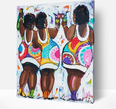 Schilderen Op Nummer Volwassenen DIY Paint By Number Compleet Hobby Pakket op Frame met Vernis - ®Arty Bee - Drie Dames 40x50cm