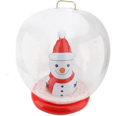Kerst Opblaasbare Ornament Bal 23,6 Inch PVC LED Lichtgevend Kerst Sneeuwmannen Opblaasbal Buiten white