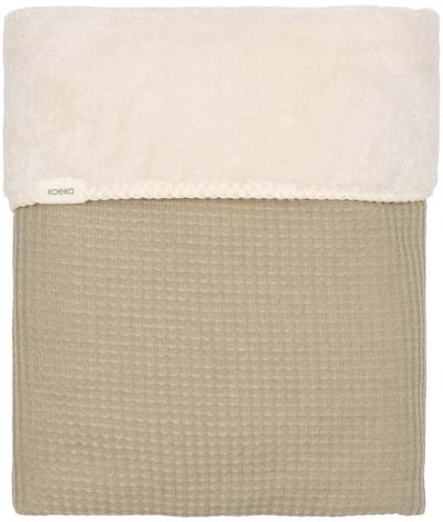 Koeka ledikantdeken teddy Malaga sage 100x150