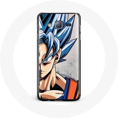 Coque - Samsung - Galaxy J3 2016 - Anime Dragon Ball - Goku Cheveux Bleu - Souple bleu