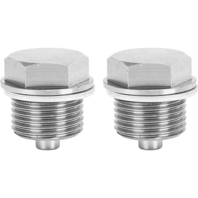 1 Paar Olieaftapplug met 2 stuks Ring RVS Magnetische Oliecartermoer Vervanging voor GM KIA