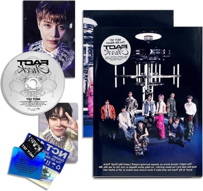 5th Album Fact Check Chandelier Ver. CD-R + Photobook + Photo + Sticker Set + Photocard + Folded Poster + 2 Pin Badges + 4 Extra Photocards - NCT 127 Collectible Merchandise