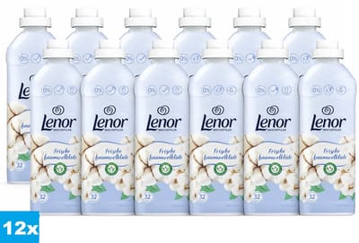 Lenor Frische Baumwollblüte Wasverzachter – 12 x 800 ml – 384 Wasbeurten – Langdurige Frisheid – Cotton Fresh – 9,6L
