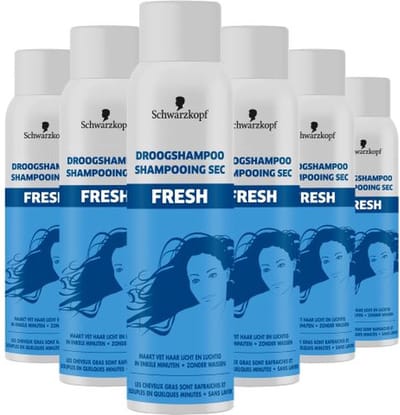 Schwarzkopf Droogshampoo Fresh - Haarverzorging - Lichter en Lustiger Haar - Frisheid - Normal Tot Vet Haar - Voordeelverpakking - 6 x 150 ml