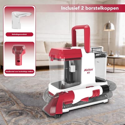 Waszuiger Bank en Tapijt - Akitas X5 Vlekkenreiniger met Tweetanksysteem en Zelfreiniging - Tapijtreiniger voor Bank, Auto, Bekleding en Dierenvlekken - Inclusief Reinigingsmiddel