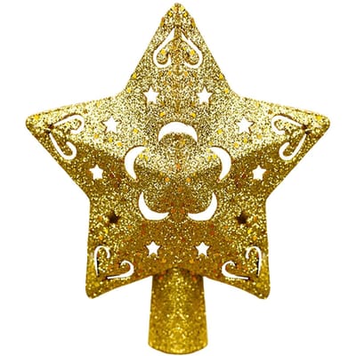 Lumière de Projection LED pour Sapin de Noël Décoration de Sapin de Noël Doré Brillant avec 5 Diapositives Star