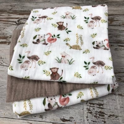 Hydrofieldoeken - set - dieren - taupe - 60x60cm - 3 stuks