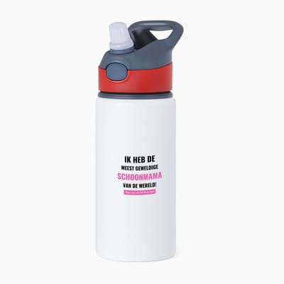 Hacebo® - ik heb de meest geweldige schoonmama van wereld (klopt, deze mok heb ik van haar) waterfles met rietje rood - de meest geweldigste schoonmama - Moeder cadeautjes - moederdag - verjaardagscadeau - verjaardag - water fles - 650ML