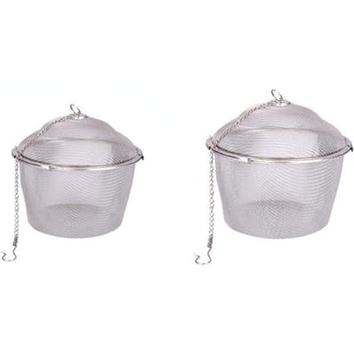 Kruiden Specerijen Theezeef Kettingdeksel Roestvrij Staal Mesh Bal Thee Koffie Filter Mand Infuser Gereedschap 13.5cm