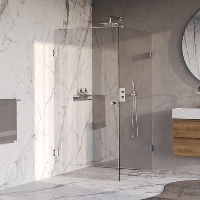 Brauer Void Carving douchecabine met draaideur helder glas 100x120x200 incl. glascoating chroom