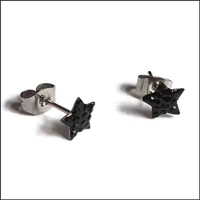 Aramat Jewels | Oorbellen | Stalen Sterren Oorbellen | Zwart | | | | Kinderen, Volwassenen | Verkleurd niet