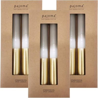 12 Staafkaarsen Beige Wit Goud - 9,5 cm Hoog - 5 Uur Brandtijd - Klassieke Tafelkaarsen