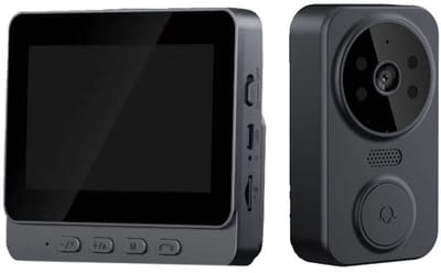 Draadloze Videodeurbel - Beeldintercom Deurbel - Veiligheid Thuis - 4.3 Inch IPS Scherm - 2.4G Draadloos - Zwart