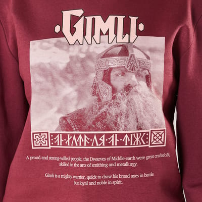 Lord Of The Rings Gimli Lord Of The Glittering Rocks Sweatshirt - Bordeaux - S
