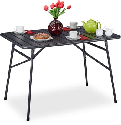 inklapbare tuintafel - 74,5 x 110 x 70,5 cm - metaal - tot 135 kg - klaptafel
