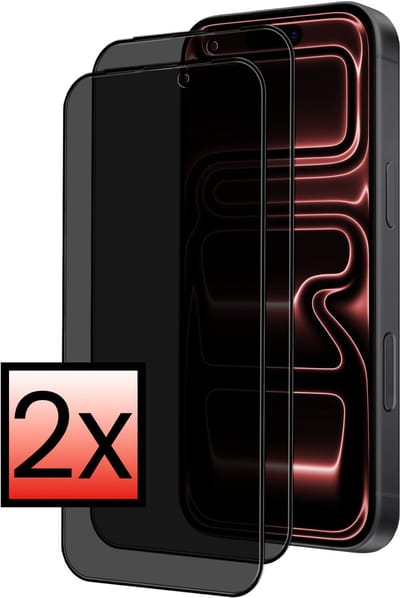 Screenprotector - 2 Stuks - Geschikt voor Apple iPhone 17 Pro - Privacy Filter - Beschermglas - Gehard Glas - Tempered Glass - Screen Protector - Anti Spy - Full Display Cover
