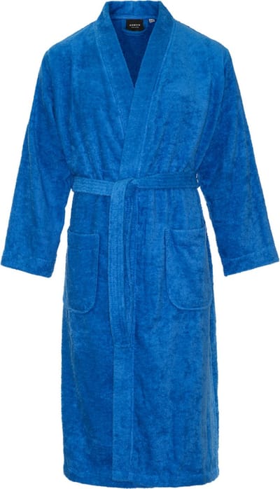 Kimono badstof katoen – lang model – unisex – badjas dames – badjas heren – 100% katoen - sauna - kobalt blauw - S/M